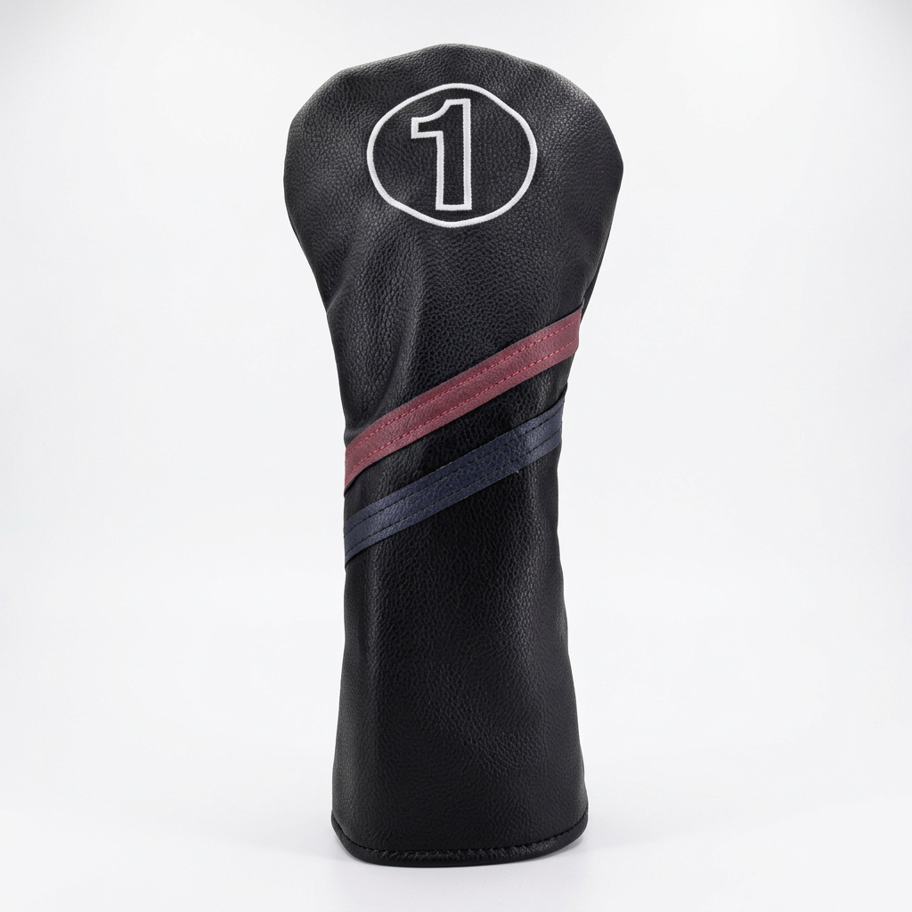 Black Dual Strip Golf Driver Head Cover